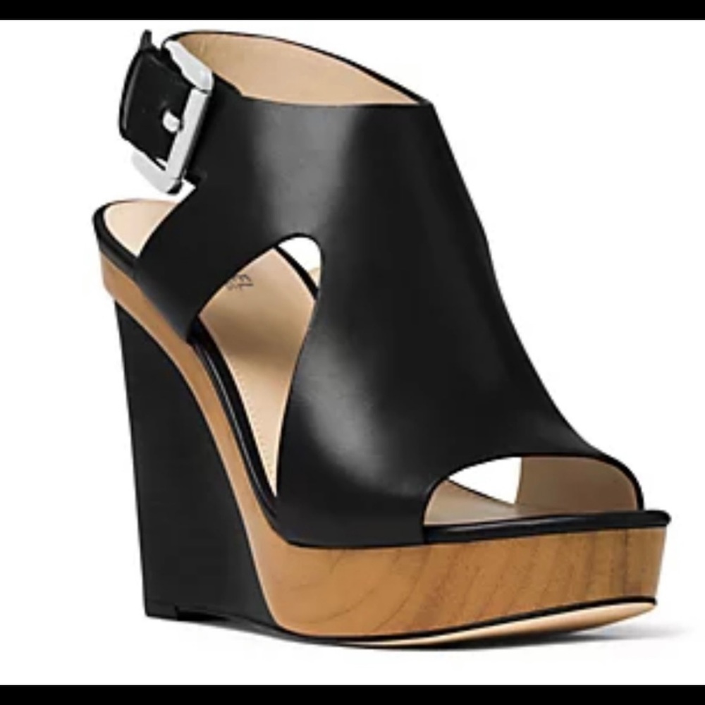 Michael Kors black wedge sandals